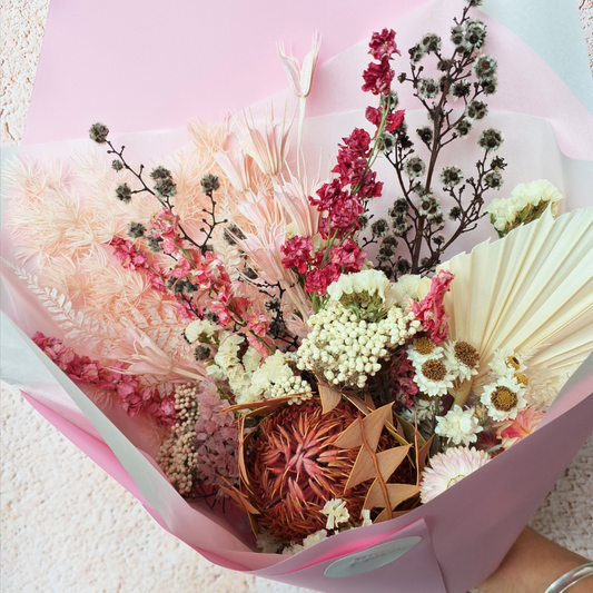 mothers day flowers, pink dried flowers, send flowers, pink bouquet, pink flower bouquet, 